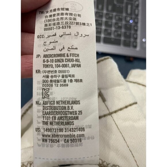 Abercrombie & Fitch Button Fly High Waist Shorts Belted White Size 27/4 - Picture 5 of 6